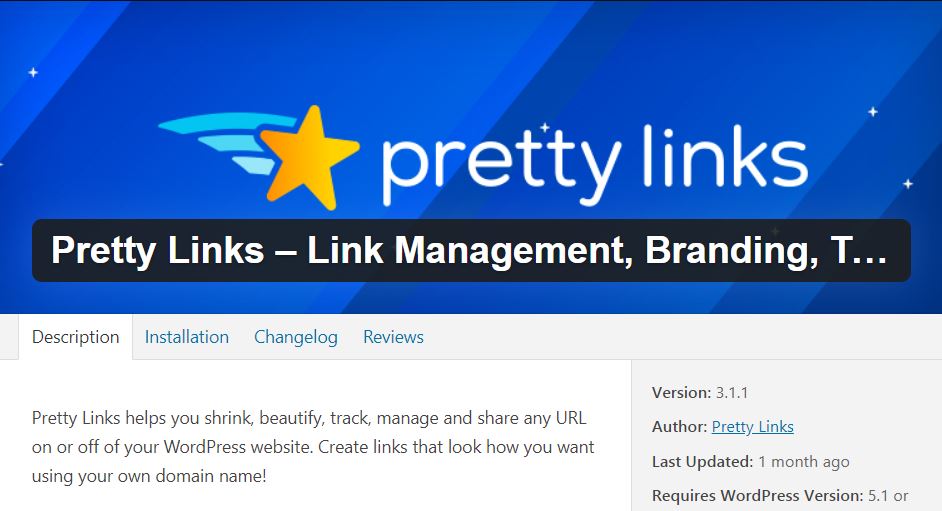 pretty links - best wordpress plugins for affiliate marketing