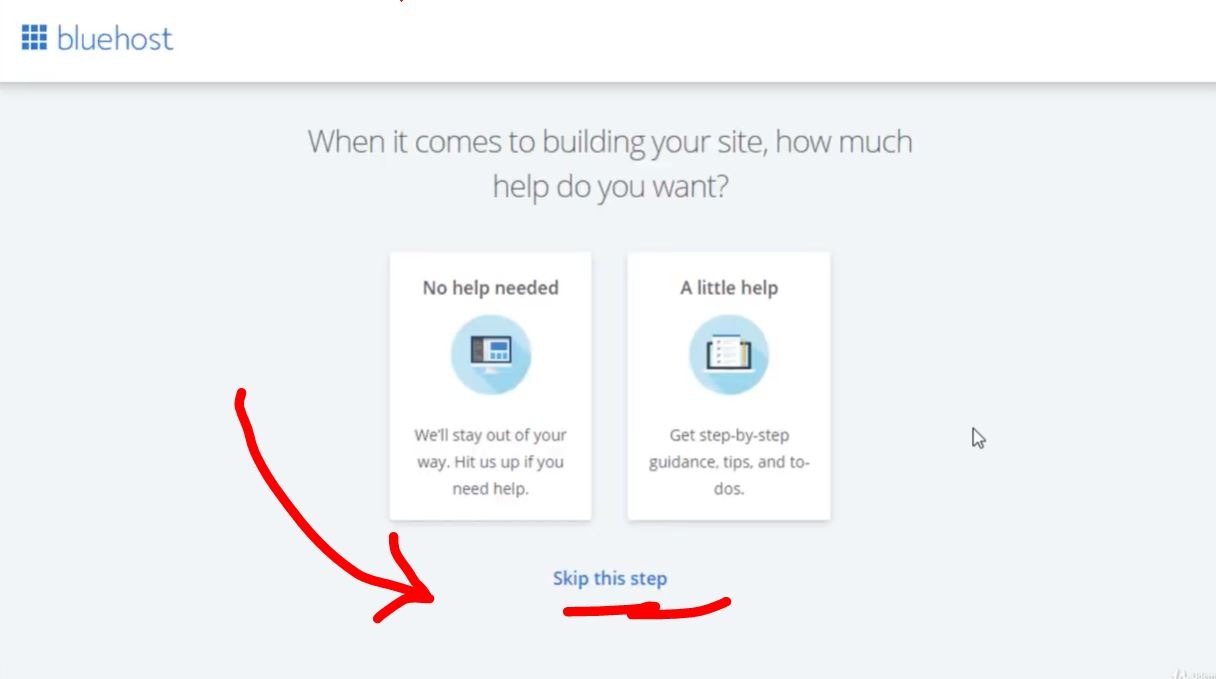 bluehost skip help