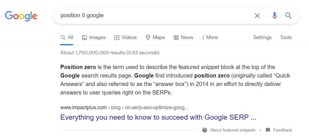 what is a google featured snippet