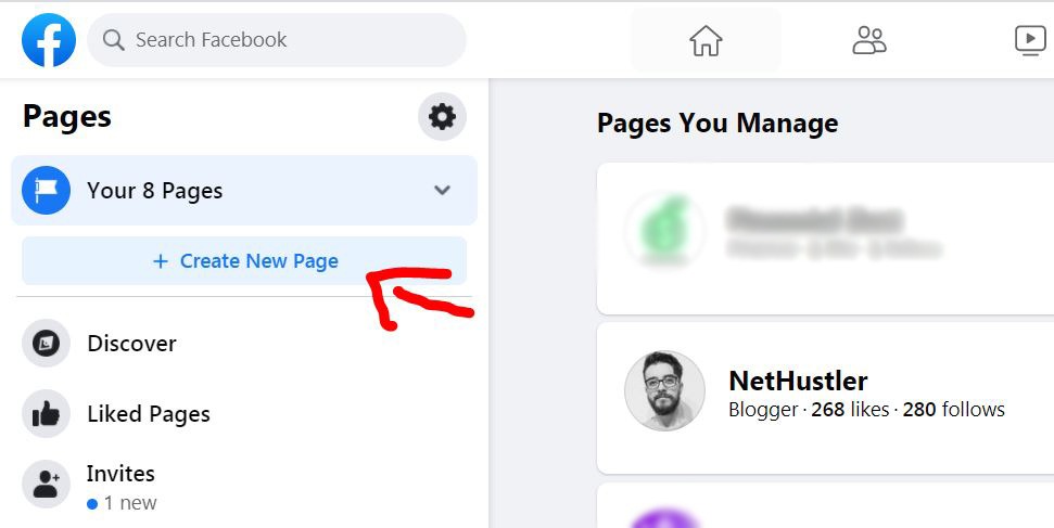 create a Facebook page settings