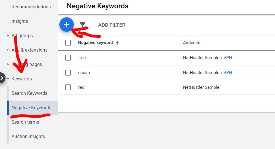 google ad tip #4 - use negative keywords