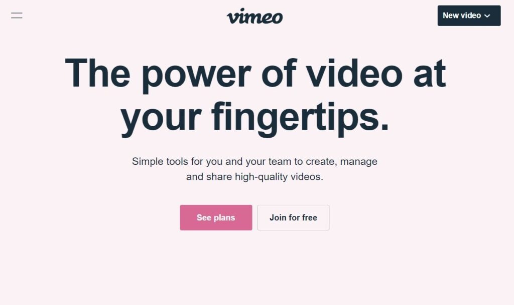 Vimeo - best YouTube alternative