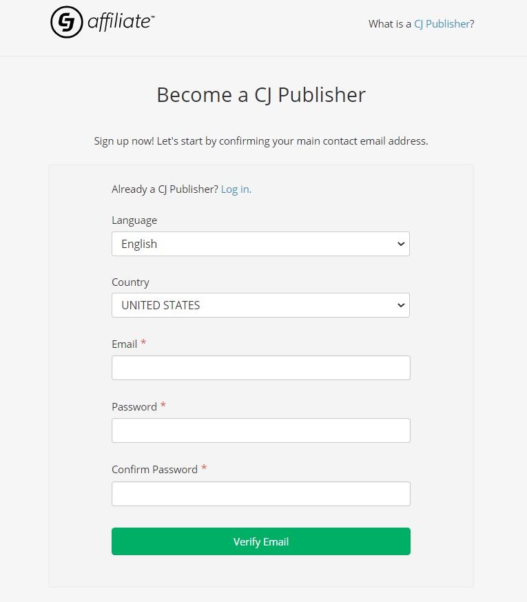 sign up cj affiliate