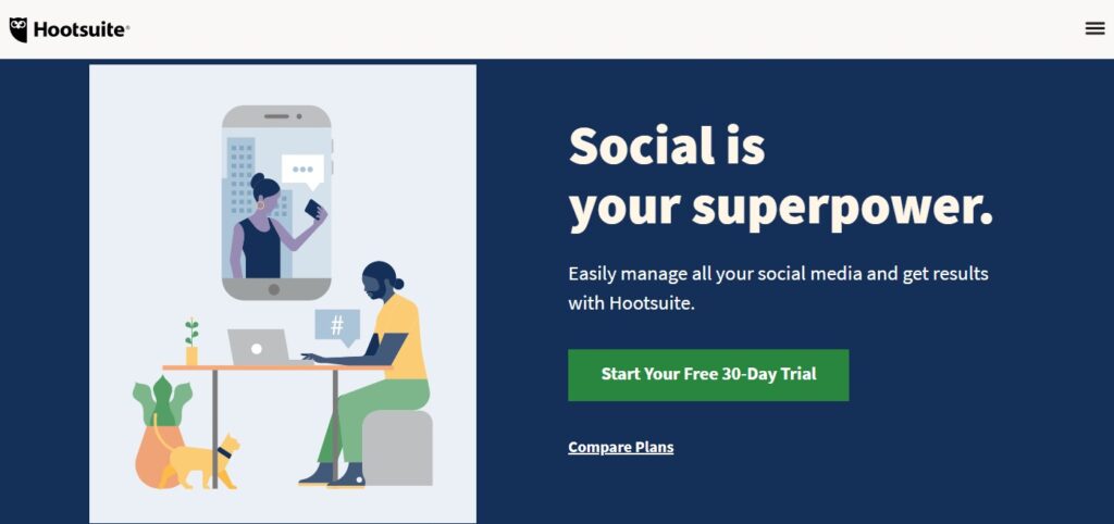 Hootsuite digital marketing tool for managing social media