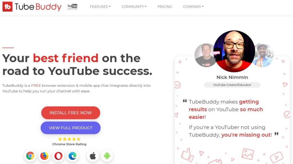 tubebuddy digital marketing tool for youtube