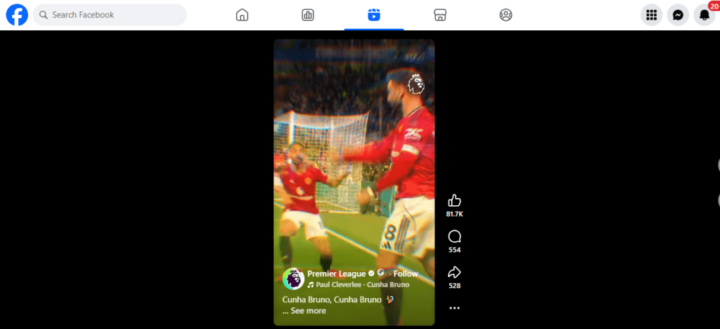 A screenshot of Facebook Watch’s page on a desktop screen.